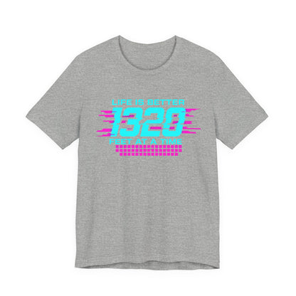 Gray t-shirt with 'Life is Better 1320' text design on a white background