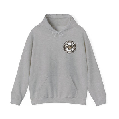 Sport Gray hoodie with a 'Sober Pit Crew Knarley Racing' logo on the chest against a white background