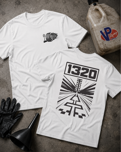 White t-shirt with '1320' design