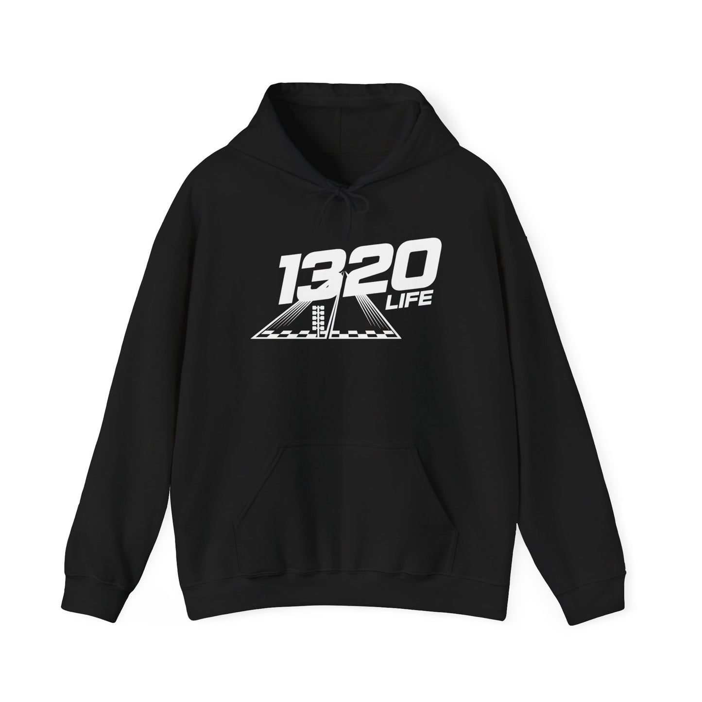 Black hoodie with '1320 LIFE' logo on a white background