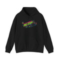 Black hoodie with colorful graphic design and text 'My Love Language is Pre-Stage' on a white background