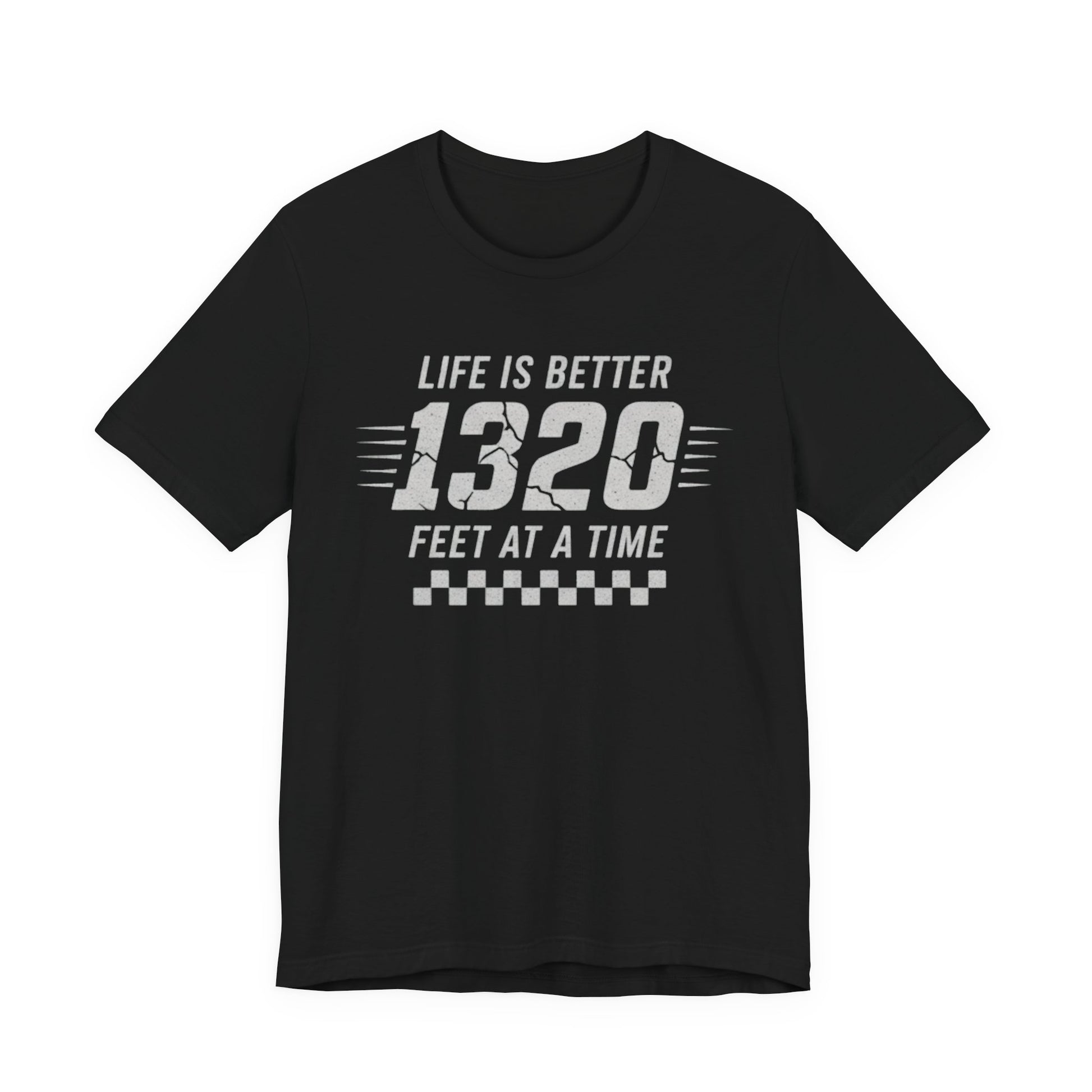 1320 feet drag racing shirt Bella Canvas 3001 black motorsports lifestyle tee