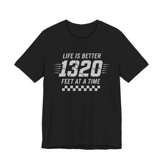 1320 feet drag racing shirt Bella Canvas 3001 black motorsports lifestyle tee
