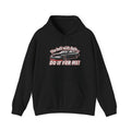 Black hoodie with graphic design and text 'The hell with Dale... DO IT FOR ME' on a white background