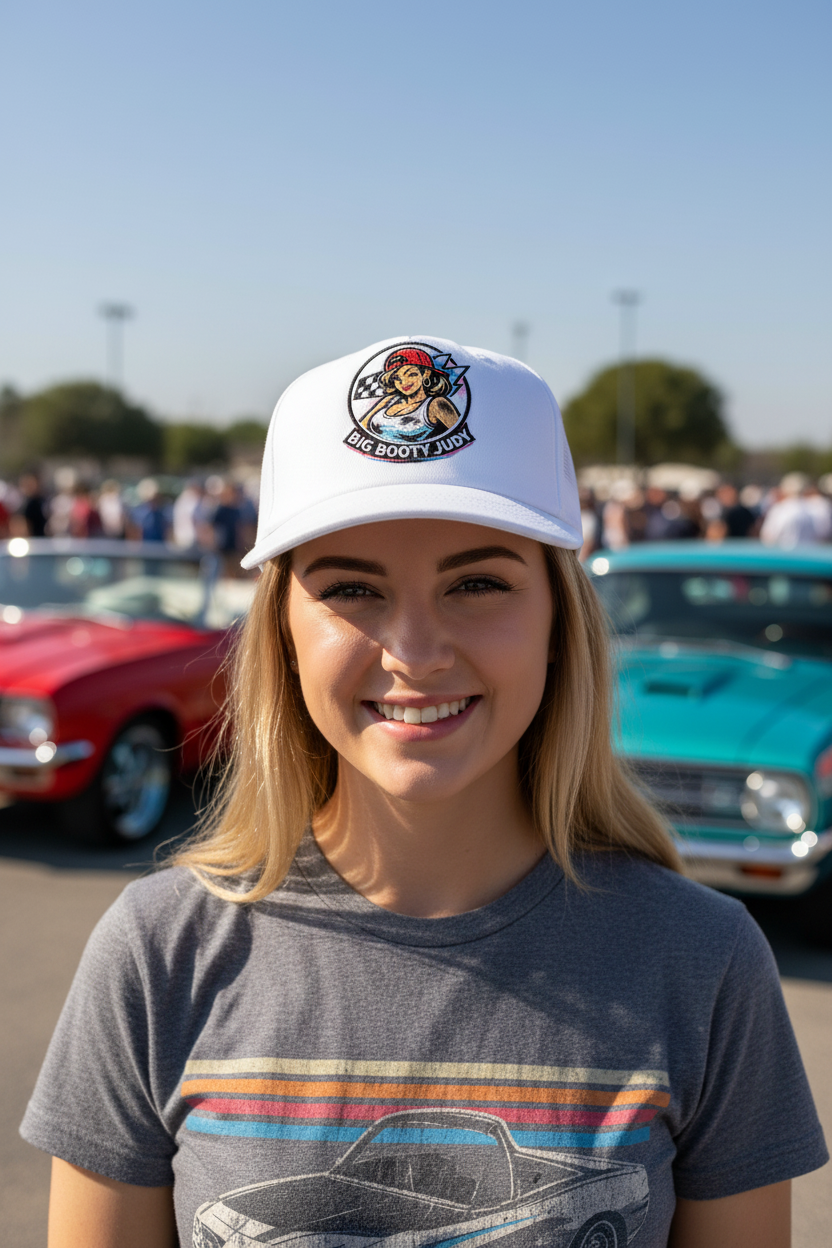 Big Booty Judy White Snapback Daytime Lifestyle - Clear View