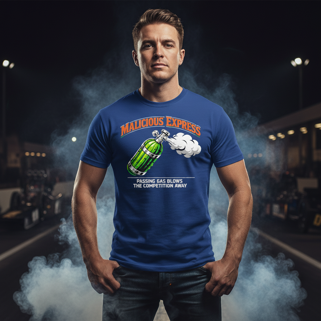 Malicious Express True Royal lifestyle of a man standing trackside at a drag race