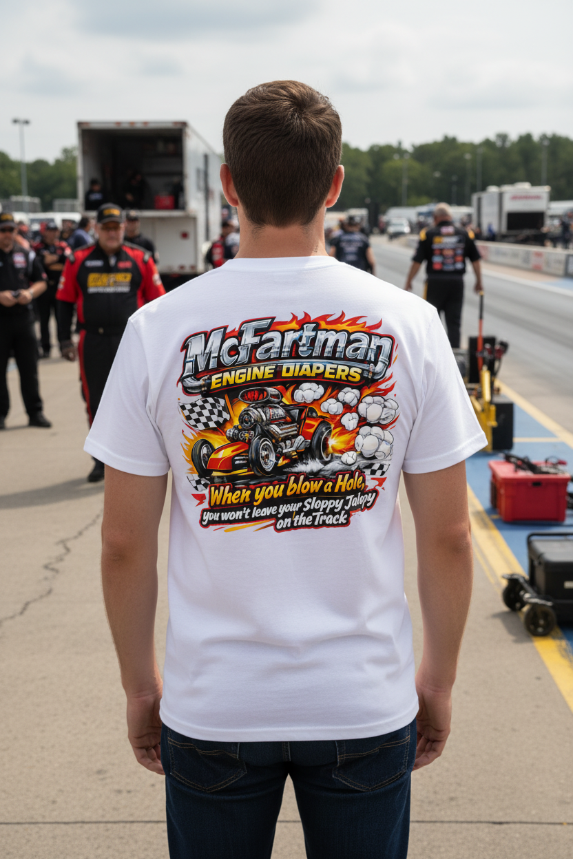 McFartman Engine Diapers White Back Design Male Model