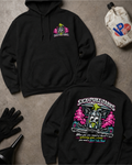 Black hoodie with 'Sick Puke Tanks' graphic design on the back